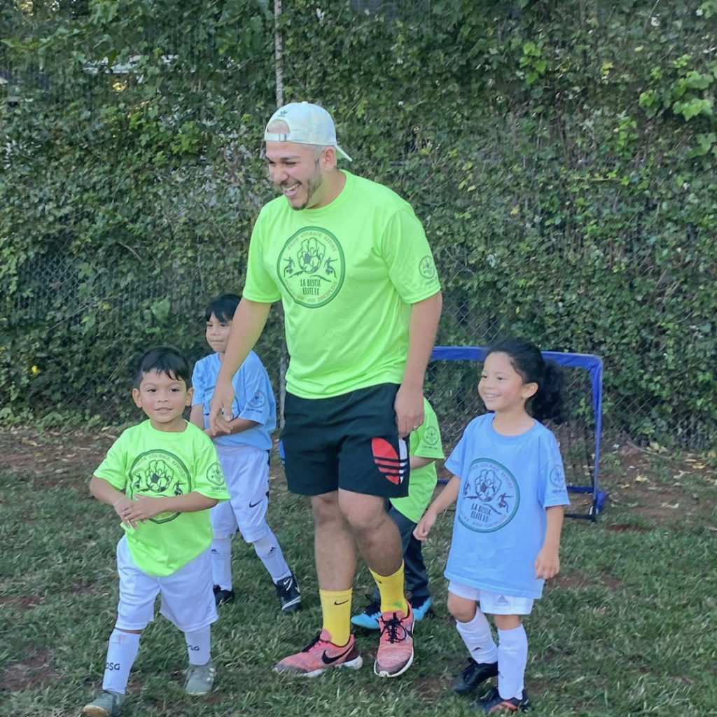 Coach Montiel with minis